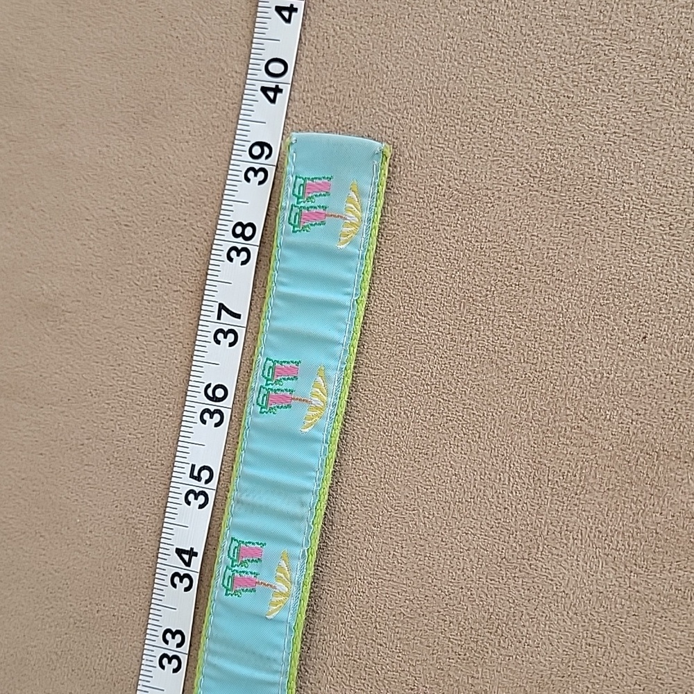 Eliza B Blue & Green Beach Chair D-Ring Ribbon Beach Chair Belt Size Medium EUC - Picture 4 of 7